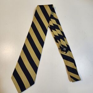 CLAYBROOKE Striped Navy and Gold Silk  Men's Tie